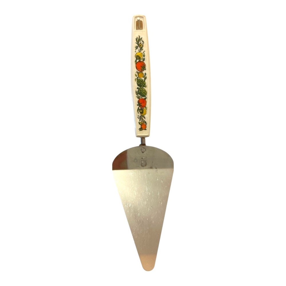 Vintage 70s Ekco Spice of Life Cottage Vegetable Chromium Plated Cake Pie Server